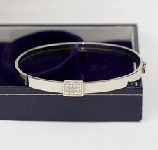 9ct Solid White Gold CZ Ladies bangle bracelet Hallmarked 375 With Box 7.1 Grams