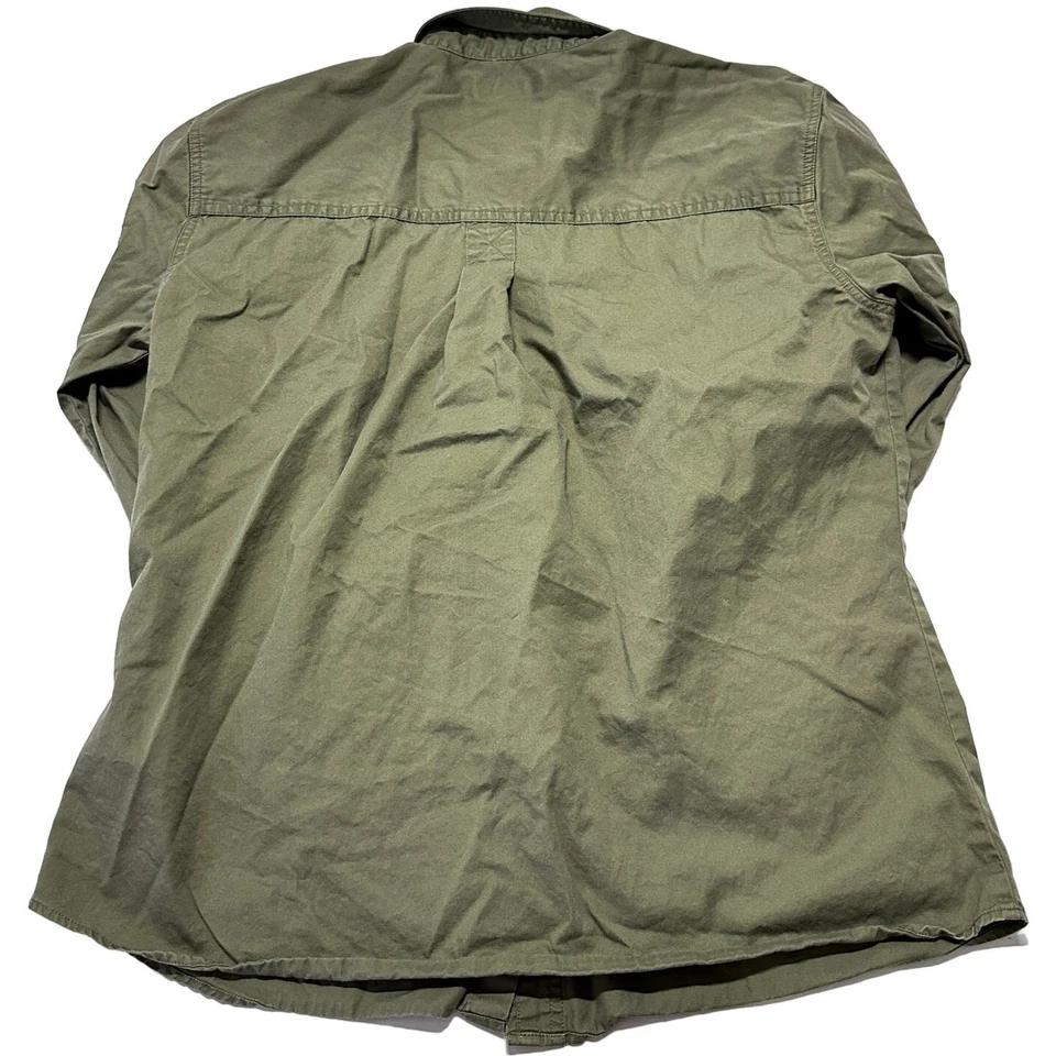 Camisa con botones Mountain Lake para mujer talla M verde bordada hoja resistente a las arrugas Foto 2 de 4