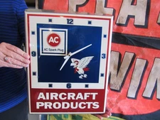 VINTAGE ORIGINAL 1940's - 50's  AC SPARK PLUG AVIATION / AIRCRAFT PRODUCTS CLOCK