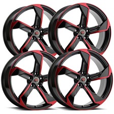 Set Of 4 Revolution R20 18x8 5x4.5 40mm Blackred Wheels Rims Set Of 4 Revolution R20 18x8 5x4.5 40mm Blackred Wheels Rims