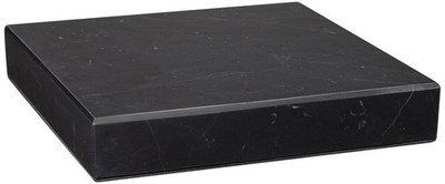 Black Marble 8'' Square x 1'' High Pedestal Lamp Riser