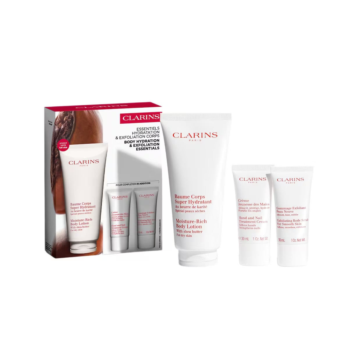 Clarins Body Hydration & Exfoliation Essentials Shea Butter 
