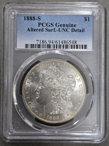 1888-S $1 Morgan Silver Dollar PCGS Genuine UNC Details Better Date San Francisc