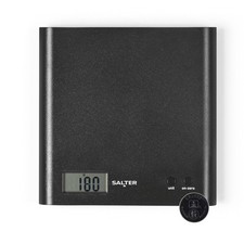 Image of Salter Digital Kitchen Scales ARC Compact & Precise LCD Weighing Scale 3kg Black