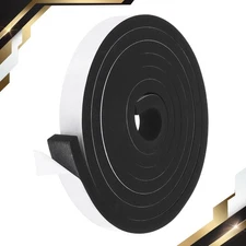 Weather Stripping Door Seal 1"x1/2"x10 Ft Self Adhesive Black