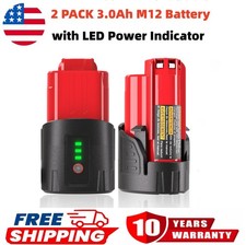 2 Pack for Milwaukee M12 12Volt Li-ion 3.0Ah 48-11-2401 48-11-2420 Battery NEW