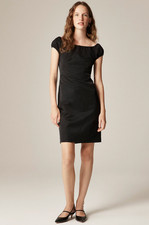 NWT J.Crew $298 Off-the-shoulder mini dress in textured nylon, Black, Sz 4