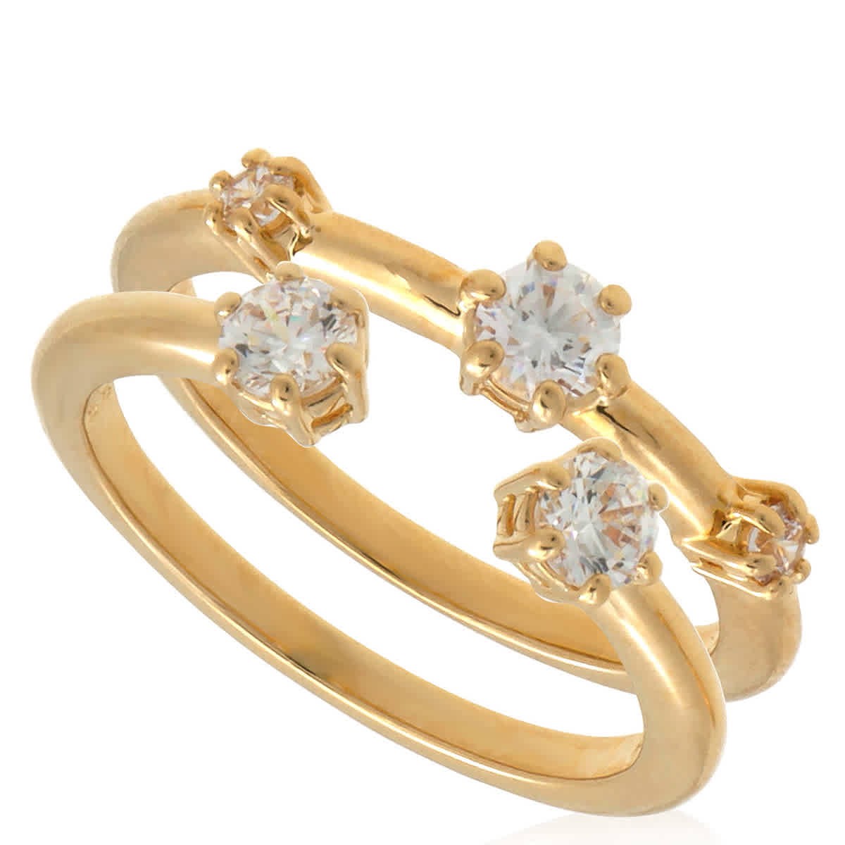 Swarovski Gold-Tone Plated Constella Ring Set (2) | eBay