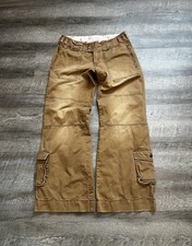 Y2K Abercrombie  Fitch RARE Tan Cargo Paratrooper Utility Pants Women 10 W33