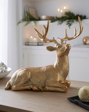 Gold Stag Ornament Reindeer Christmas Decoration