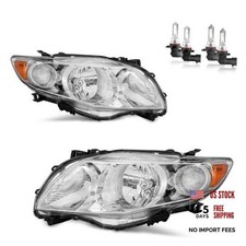 Headlights Assembly for 2009 OE Replacement Chrome With High Low Beam Bulbs