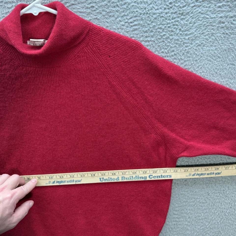 Suéter De Colección The Limited Para Mujer Medio Rojo Tejido Corderos Lana Conejo Mezcla de Pelo Foto 3 de 4