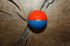 VINTAGE RED AND BLUE PING GOLF BALL WHITE LETTERING