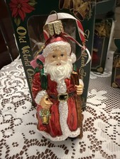 Old World Santa Claus Christmas Ornament Elegant Glass With Box