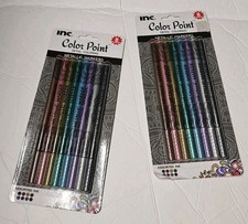 2 Packs 16 Metallic Markers By INC. COLOR POINT Detail Coloring Fine Tip NEW