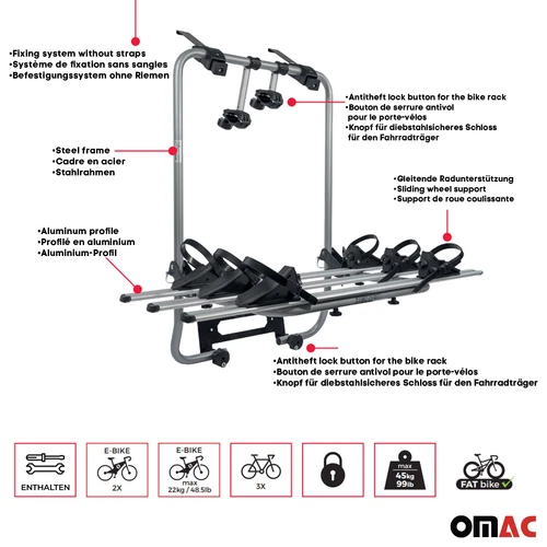 3 Bike Rack Carrier Hitch Mount for Mazda CX-30 2020-2025 Black 1Pc - Picture 3 of 7