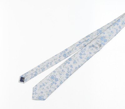 Marks and Spencer schmale Herrenkrawatte blau Blumenmuster