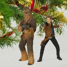 2018 Hallmark Star Wars Han Solo and Chewbacca Figure Star Wars Ornament NEW