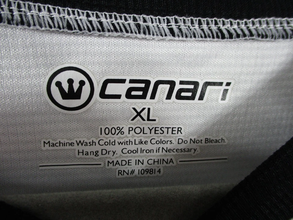 Camiseta Canari Para Hombres XL Blanca Negra Bolsillos Cremallera Completa Bicicleta Bicicleta Camisa Drycore Foto 4 de 4