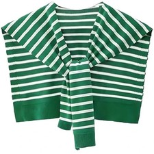 Sweater Shawl Wraps for Women Sweater Knitted Knotted Shawls Travel Green/White