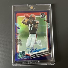 2023 DONRUSS OPTIC DORIAN THOMPSON-ROBINSON 17/35 PURPLE RATED ROOKIE AUTO