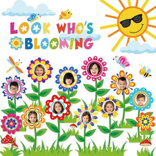 88Pcs Flower Bulletin Board Decorations Set Look Who  S Blooming Classroom Decora
