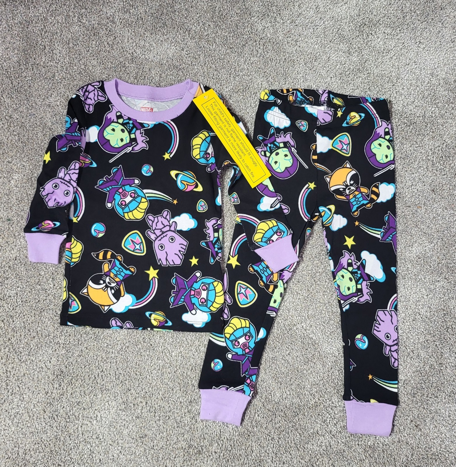 Marvel Amazon Essentials 2T Baby & Toddler Pajama Set Black Purple Superhero