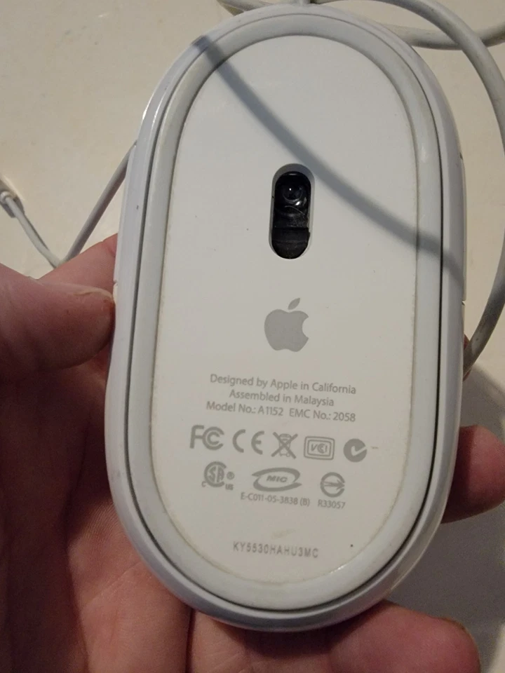 Original Apple Mighty Mouse kabelgebunden USB weiß Model No A1152 - Bild 3 von 4