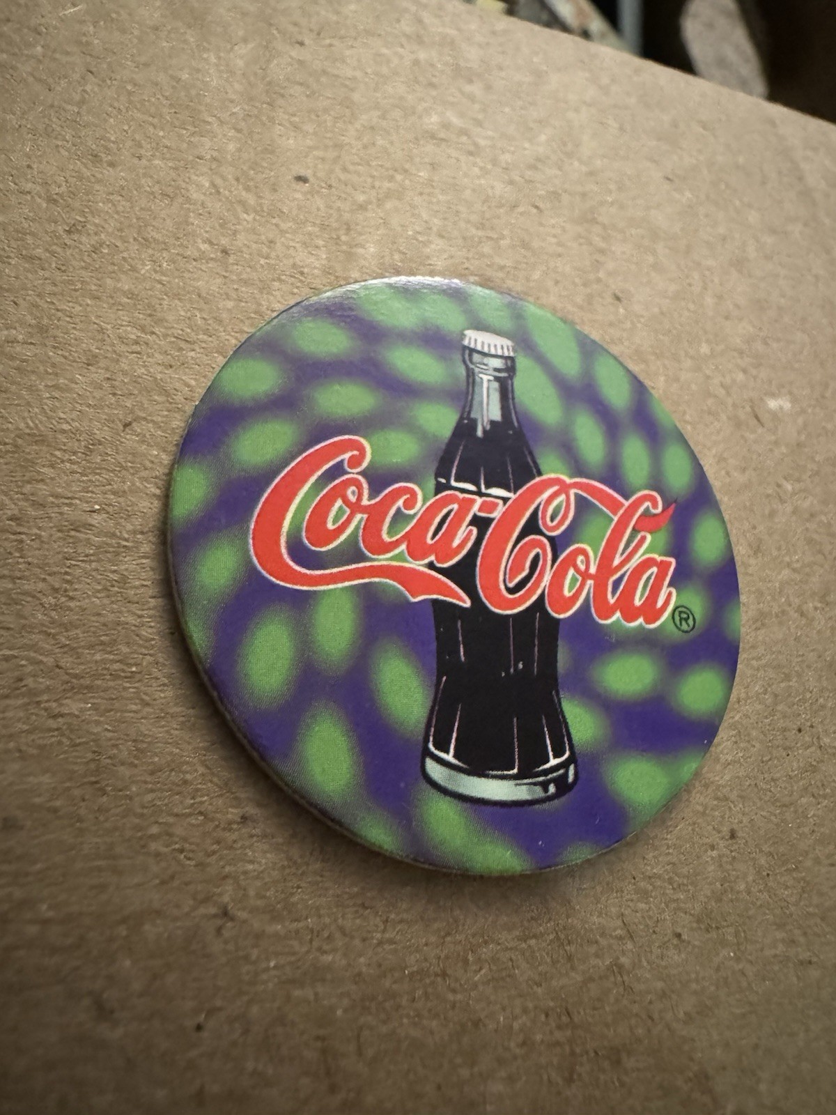 1995 Coca Cola Collection Blue Green Spots Pog Coke Cap 34 Of 40 