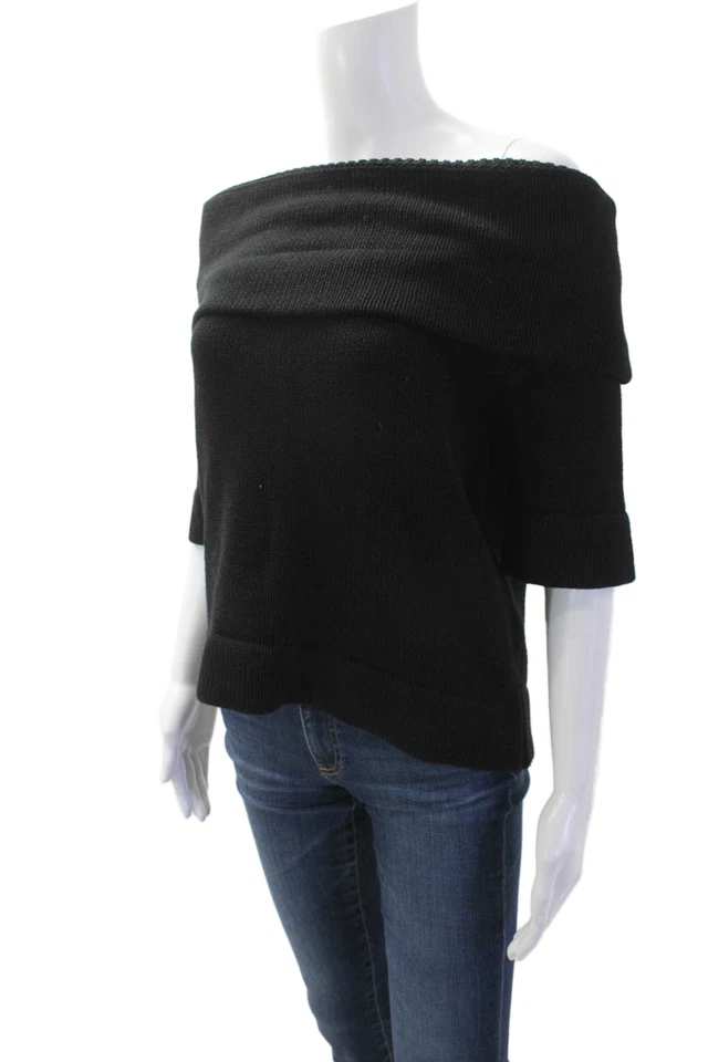 525 America, Suéter Pullover Mujer Negro Manga 3/4 Algodón-Acrílico Talla M Foto 2 de 4