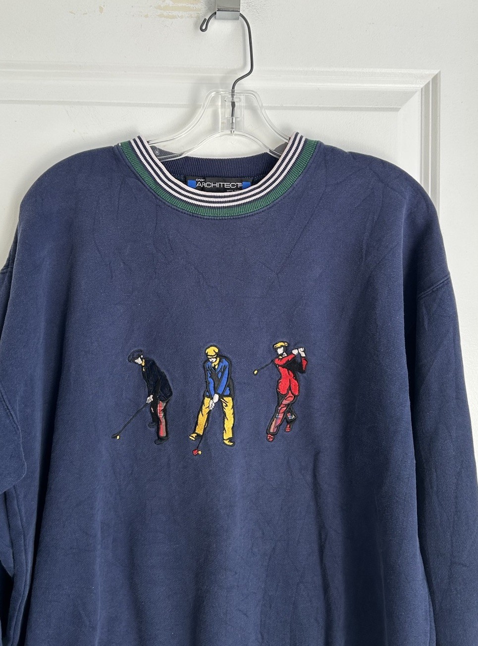 Vintage Sport Architect Sweatshirt Mens Medium Golf Embroidered Crewneck 80s 90s