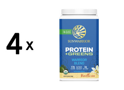 4 x Sunwarrior Warrior Blend + Greens Organic (750g) Vanilla (63,33 EUR/kg)
