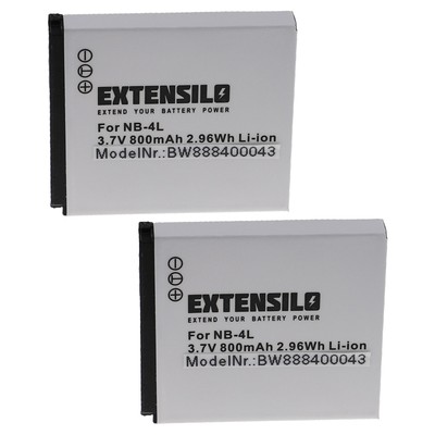 2x Akku für Canon Digital Ixus 70 30 75 60 65 255 HS 40 50 230HS 55 800mAh 3,7V