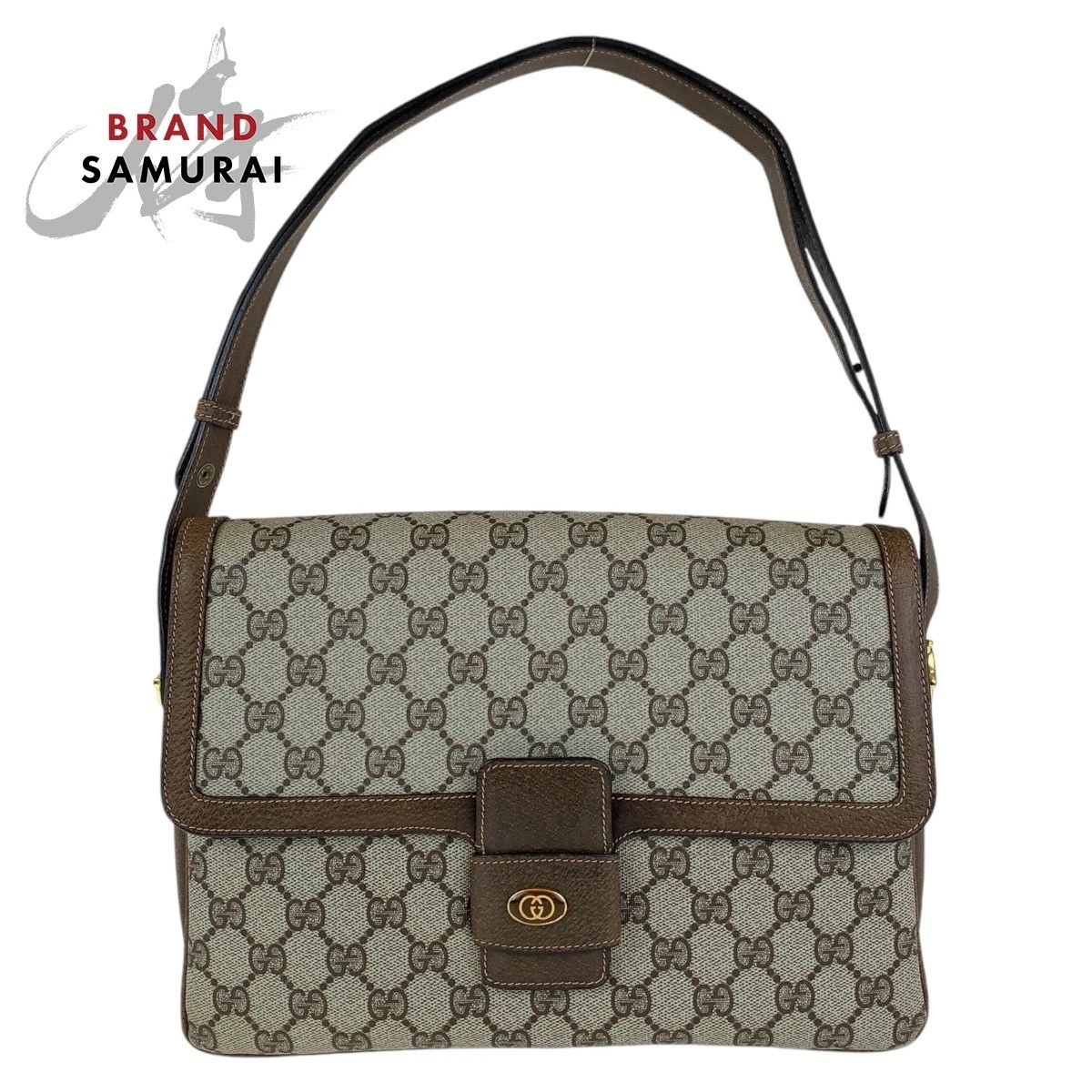 GUCCI Ancien Gucci raccords métal marron doré GG Supreme toile 14 01 4084 Diago