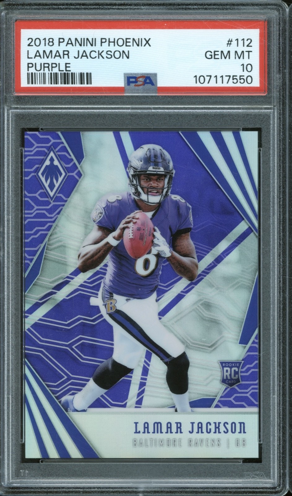 Lamar Jackson Panini Phoenix #112 Purple