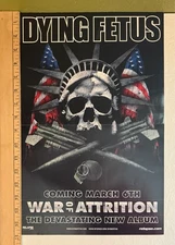DYING FETUS / LENG TCH'E Promo POSTER folded 2-sided relapse METAL 11x17"
