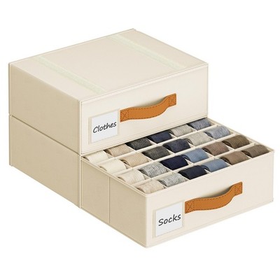 Underwear Organizer for Closet 1 Pack, 24 Cell Sock Drawer Organizer Divider,...