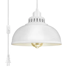 Plug in Pendant Light, 15FT Hanging Lights with Plug in Cord, On/Off Switch, ...