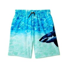 Blue Green Quick-Dry Swim Trunks - Boys Size Small 6-7 Wonder Nation Swimwear