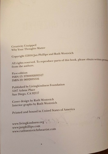 SIGNED FIRST EDITION Creativity Unzipped: Why Your Thoughts Matter Jan Phillips - Picture 5 of 7