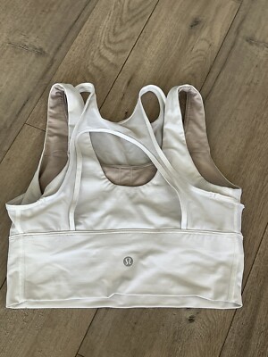Lululemon Double Tap Bra II White Yoga Workout Size4