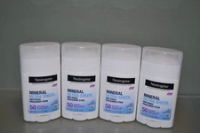 Lot Of 4 Neutrogena Mineral Ultra Sheer Sunscreen Stick SPF 50, 1.5 oz, 11/2026