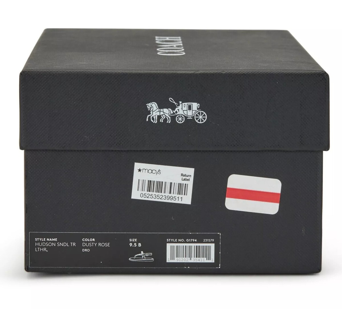 Coach Medium Black Shoe Storage Box Dust Bag Gift Set + Extras 12