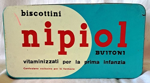 BUITONI - "BISCOTTINI NIPIOL" - ANNI ' 60 - Rara Scatola Latta Per FARMACIE - Foto 9 di 10
