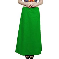 Women's Saree Cotton Readymade Free Size Underskirt Petticoat Green Color