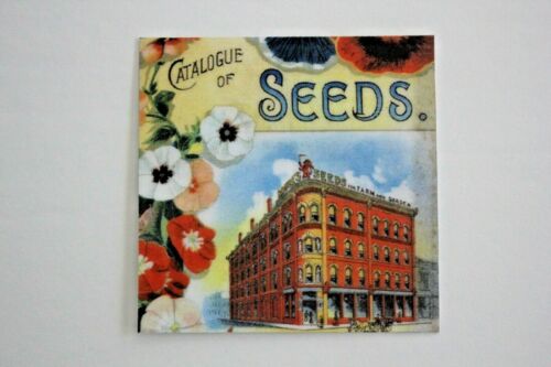 12 Vintage Bright Flower Seed Packets Refrigerator Magnets Set of One Dozen - Picture 9 of 12
