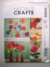 Dimensional flowers for decor fashion accents 5"-10"  Pattern 5869