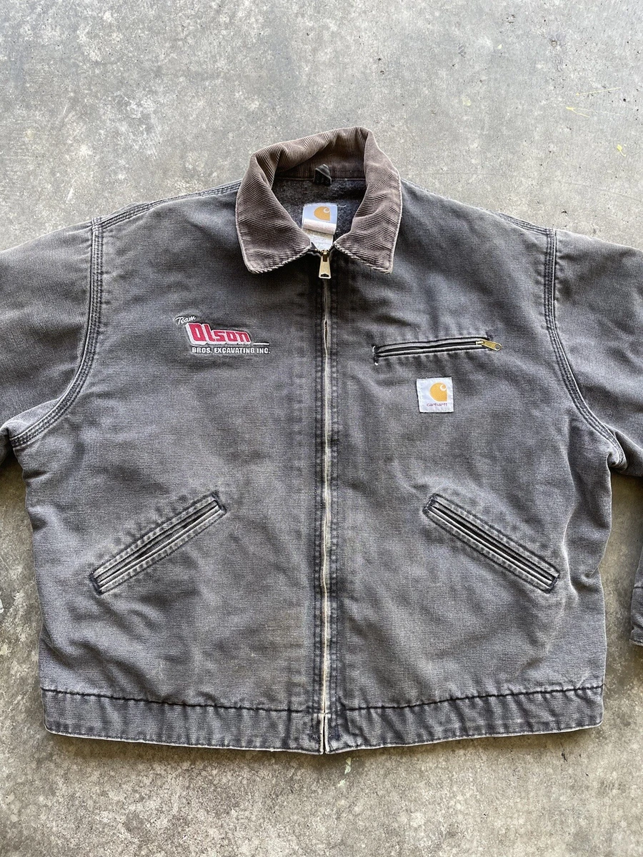 VTG Carhartt Faded Black Blanket Lined J01 Detroit Jacket Company