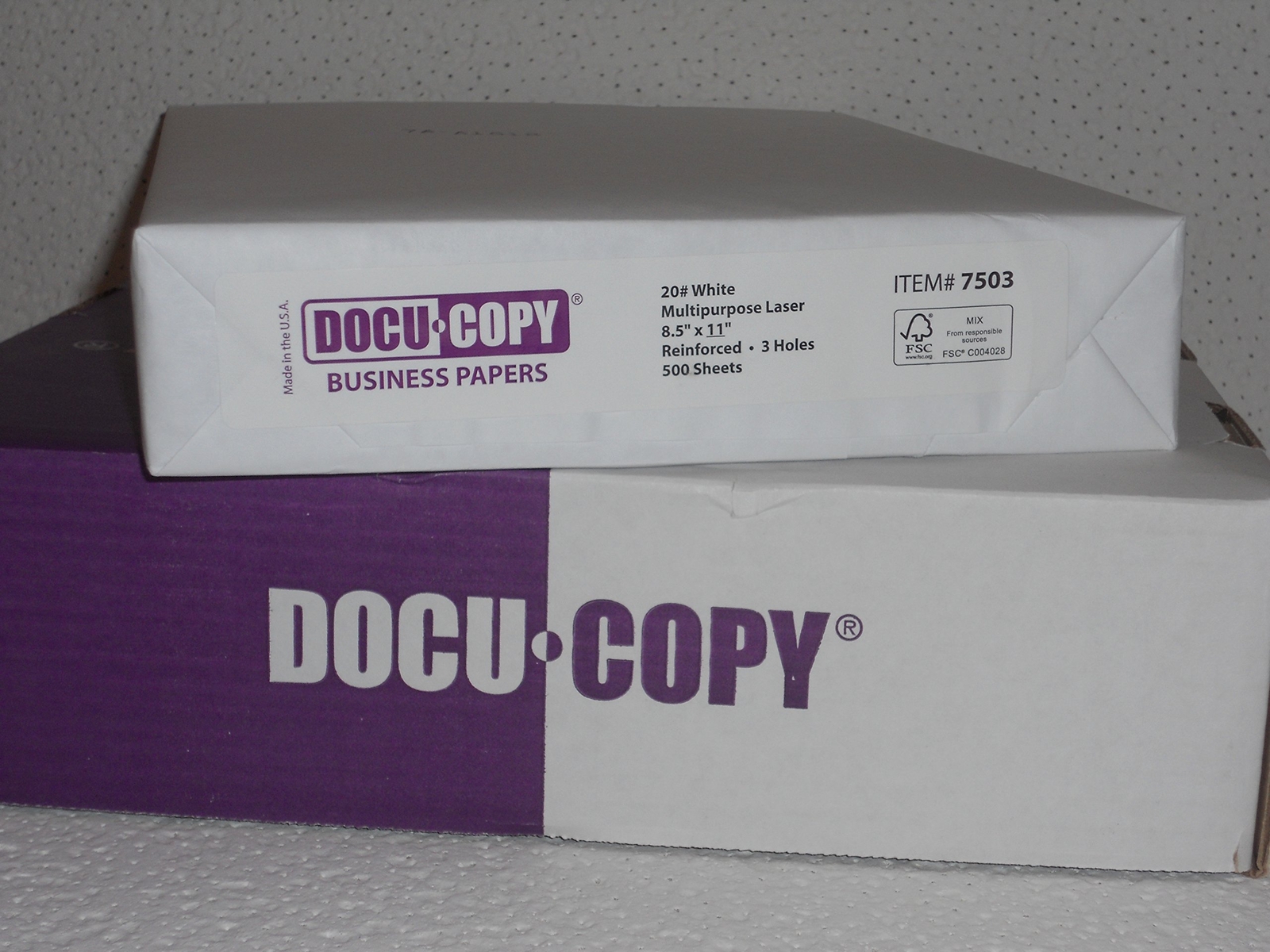 7503 Reinforced Premium Multipurpose Copy Paper 20lb 8.5
