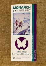 MONARCH 1990’s Pocket Ski Brochure Trail Map COLORADO Skiing Resort Souvenir